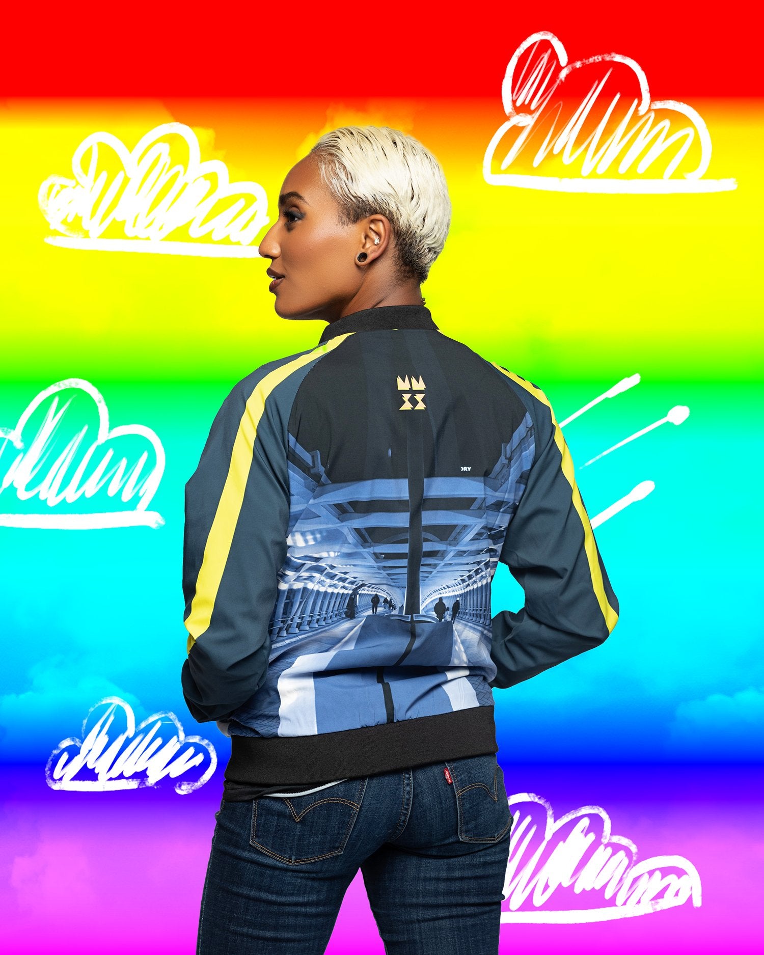 Common Skies Neon Tokyo Dad Jacket - Back View